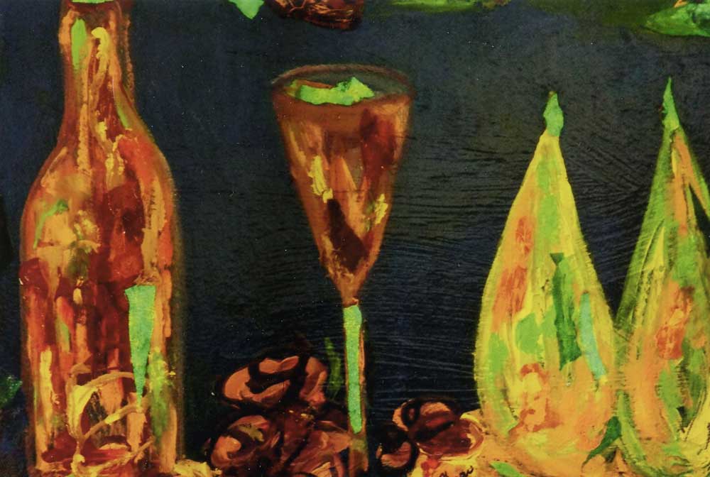 Painting of wine glass  by Ruth Morrow