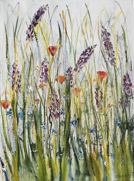 Painting by Sue King of Wildflowers