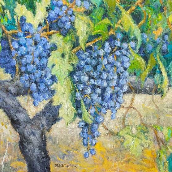 Oil painting of grapes